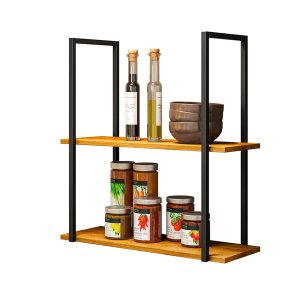 Prateleira Suspensa Estilo Industrial Nicho Cozinha Aurora Cor Carvalho - ÉdeCasaMóveis                                                        