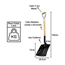Ver imagem 5 de Pá Quadrada Construção em Aço Carbono Cabo Metal N04 106cm Minasul