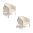 Ver imagem 2 de Poltrona Sala Decorativa Kit 2 Stella Base Alta Tubo Champanhe Sintético PU D03 - D’Rossi
