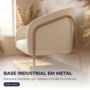 Ver imagem 5 de Poltrona Sala Decorativa Kit 2 Stella Base Alta Tubo Champanhe Sintético PU D03 - D’Rossi