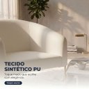 Ver imagem 3 de Poltrona Sala Decorativa Kit 2 Stella Base Alta Tubo Champanhe Sintético PU D03 - D’Rossi