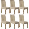 Kit 6 Cadeiras De Jantar 20201 Carvalho Europeu Suede Nude DJ Moveis - 1