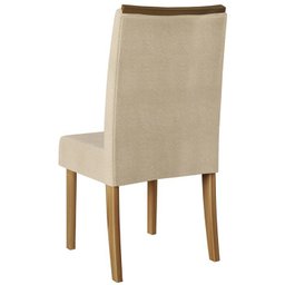 Kit 6 Cadeiras De Jantar 20201 Carvalho Europeu Suede Nude DJ Moveis - 6