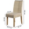 Kit 6 Cadeiras De Jantar 20201 Carvalho Europeu Suede Nude DJ Moveis - 3