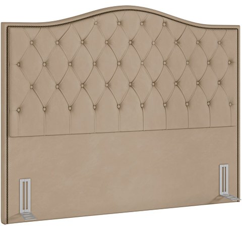 Cabeceira Cama Box Queen 160 Cm P05 Grécia Veludo Bege - Lyam Decor