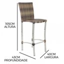 Ver imagem 2 de 2 Banquetas Cannes Alumínio, Balcão e Mesa de Jantar Trama Cappuccino