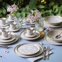 Ver imagem 2 de Aparelho de Jantar 24 Peças Cerâmica Stoneware Off White Porto Brasil Bio Latte Mesa Posta