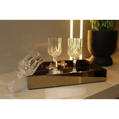 Bandeja em Vidro Bronze 4mm 20x30 Parede Dupla Revestida com Eva.