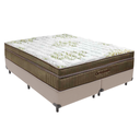 Ver imagem 1 de Cama Box Bipartido Casal Bege e Colchão Gold Ultragel Molas Ensacadas Ortobom