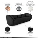 Ver imagem 3 de Sofá Bipartido Sala de Estar Diamond 272cm com Almofadas Soltas Veludo Preto G52 - Gran Belo