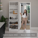 Ver mais imagens de Kit Balcão + Cristaleira 70cm Branco/Preto Agata Madesa 01