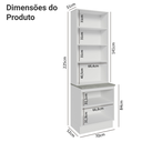 Ver imagem 5 de Kit Balcão + Cristaleira 70cm Branco/Preto Agata Madesa 01