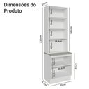 Ver imagem 4 de Kit Balcão + Cristaleira 70cm Branco/preto Agata Madesa 01