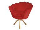 Ver imagem 2 de Kit 2 Poltronas Decorativa Pétala Base Giratória Madeira Suede Vermelho Ms Decor