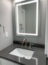 Ver imagem 4 de Espelho 100x100 Led 3 Cores Fria Neutra Quente Banheiro Retangular Jateado Iluminado Quadrado 1,00