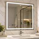 Ver imagem 2 de Espelho 100x100 LED 3 Cores Fria Neutra Quente Banheiro Retangular Jateado Iluminado Quadrado 1,00