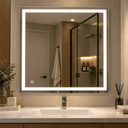 Ver imagem 3 de Espelho 100x100 LED 3 Cores Fria Neutra Quente Banheiro Retangular Jateado Iluminado Quadrado 1,00