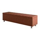 Ver imagem 2 de Calçadeira Baú Recamier Estofado Casal 140 Cm Ônix Veludo Terracota