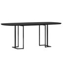 Ver imagem 2 de Mesa de Jantar 8 Lugares Retangular Orgânico com Vidro 200cm Pés Industrial Alina N01 Preto - Lyam