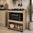Ver imagem 6 de Balcão para Cooktop 4 Bocas com Nicho para Forno em MDP para Cozinha - Off White