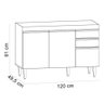 Balcão Gabinete para Cozinha com Tampo 120cm Maya M05 Branco - Inoviza - 6