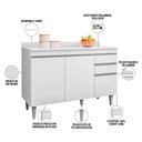 Ver imagem 5 de Balcão Gabinete para Cozinha com Tampo 120cm Maya M05 Branco - Inoviza