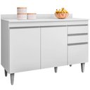Ver imagem 1 de Balcão Gabinete para Cozinha com Tampo 120cm Maya M05 Branco - Inoviza