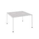 Ver imagem 2 de Escrivaninha Dupla Industrial com Pé Trave 120x120cm Smart Yescasa Branco