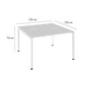 Ver imagem 3 de Escrivaninha Dupla Industrial com Pé Trave 120x120cm Smart Yescasa Branco