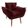 Kit 4 Poltrona Opala Decorativa para Sala de Estar Recepção Corino Bordô - 2