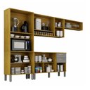 Ver imagem 4 de Cozinha Completa Modulada 11 Portas 2 Gavetas Adele Espresso Móveis Cinza/Cinamomo/Acetinado