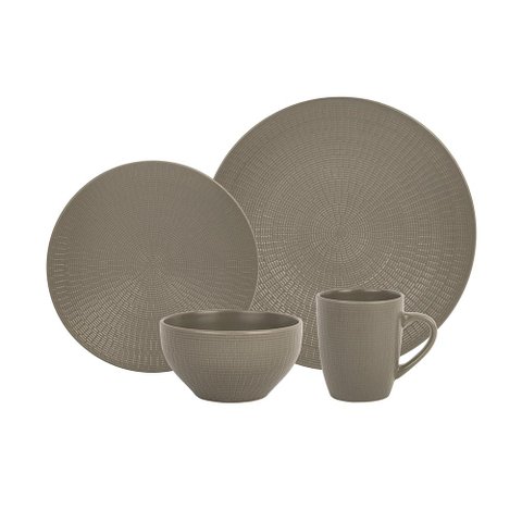 Aparelho de jantar 24 pecas Terroir em ceramica cor taupe