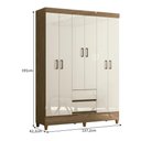 Ver imagem 4 de Guarda Roupa Casal Fit 6 Portas e 2 Gavetas Jequitibá/off White - Santos Andirá