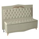 Ver imagem 1 de Kit Cabeceira de Cama Box e Calçadeira Baú Madri King 195 Cm Suede Porcelana Eli Móveis e Decora