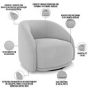 Ver imagem 7 de Poltrona Decorativa Giratória Angelina M03 Veludo Cinza - Lyam Decor