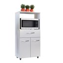 Ver imagem 2 de Armário Balcão Multiuso para Cozinha Micro-ondas e Forno Luna 02 Portas 01 Gaveta Branco Moblis