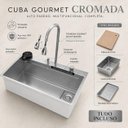 Ver imagem 7 de Cuba Gourmet para Cozinha Miami Cascata Aço Inox 304 Goldenx