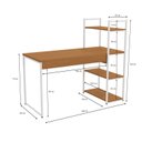 Ver imagem 3 de Escrivaninha Mesa Escritório Escrivaninha com Estante 3 Prateleiras Industrial