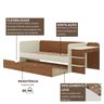 Quarto Infantil Cama de Solteiro 3 em 1 e Cômoda 10 Gavetas em Mdf Premium Helena e Alice - 6
