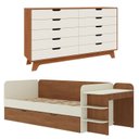 Ver imagem 2 de Quarto Infantil Cama de Solteiro 3 em 1 e Cômoda 10 Gavetas em Mdf Premium Helena e Alice