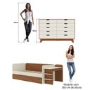 Ver imagem 5 de Quarto Infantil Cama de Solteiro 3 em 1 e Cômoda 10 Gavetas em MDF Premium Helena e Alice Bege/Off White/Castanho
