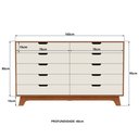 Ver imagem 4 de Quarto Infantil Cama de Solteiro 3 em 1 e Cômoda 10 Gavetas em MDF Premium Helena e Alice Bege/Off White/Castanho