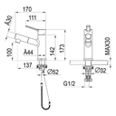 Ver imagem 6 de Torneira Misturador Monocomando Banheiro Redondo Extensível Harmony 1301 Misturador Baixo Redondo Ex