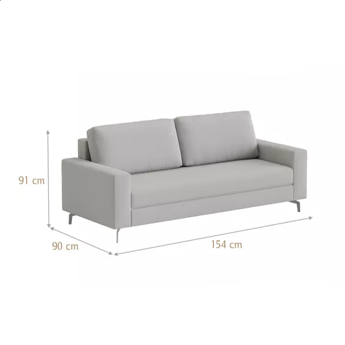 Sofá Loft 154cm 2 Lugares Linho Areia - 4