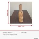 Ver imagem 2 de Vaso Decorativo de Fibra Natural e Metal 61x15x15cm Enfeite Sala Mesa Estante