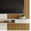 Ver imagem 4 de Painel Ripado 190cm Para TV 75 Polegadas Bless 1.9 Lukaliam Off White/Freijo