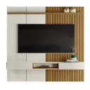 Ver imagem 1 de Painel Ripado 190cm Para TV 75 Polegadas Bless 1.9 Lukaliam Off White/Freijo