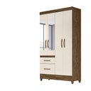 Ver imagem 1 de Guarda Roupa 4 Portas com Espelho Madri Castanho Wood Off White 852030 Moval