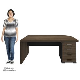 Mesa para Escritório 4 Gavetas Lado Direito e Mesa Auxiliar Corp A06 - Mpozenato - 6