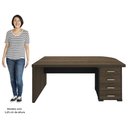 Ver imagem 6 de Mesa para Escritório 4 Gavetas Lado Direito e Mesa Auxiliar Corp A06 - Mpozenato